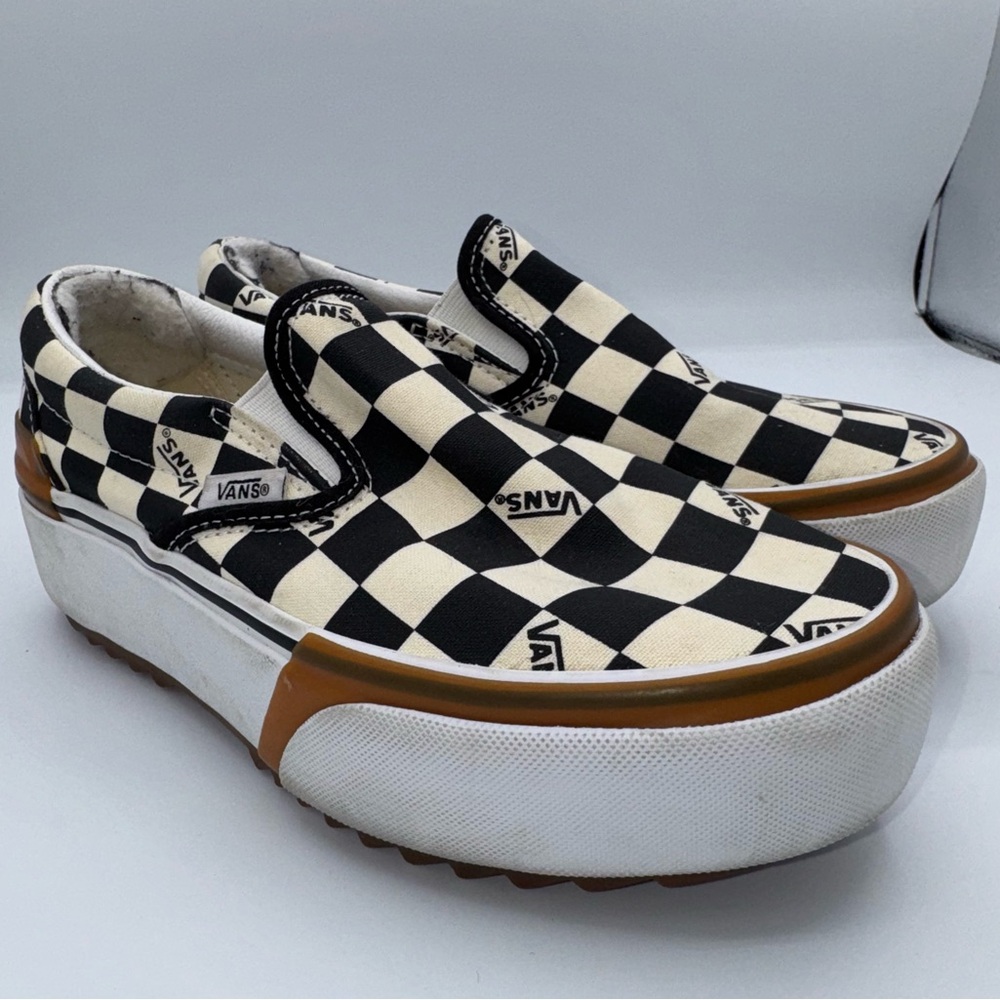 Vans Black and White Checkered Slip-On Sneakers